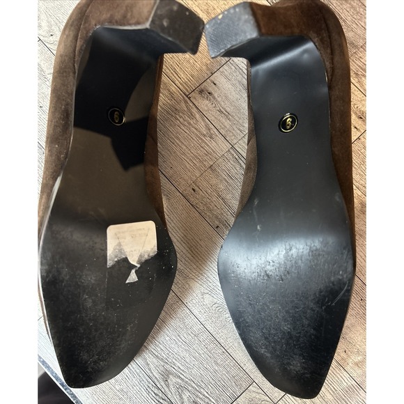 Fashion Bug Brown Suede Mary‎ Jane Heels Size 9 Capsule Closet Essential - Picture 7 of 12